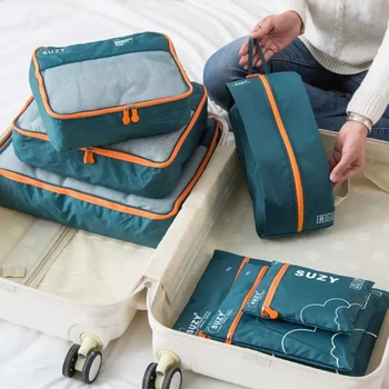 Elementi essenziali per il viaggio: set da 7/6 pezzi Organizzatore di bagagli portatile Borse per riporre scarpe e vestiti Soluzioni facili da imballaggio e ordinate