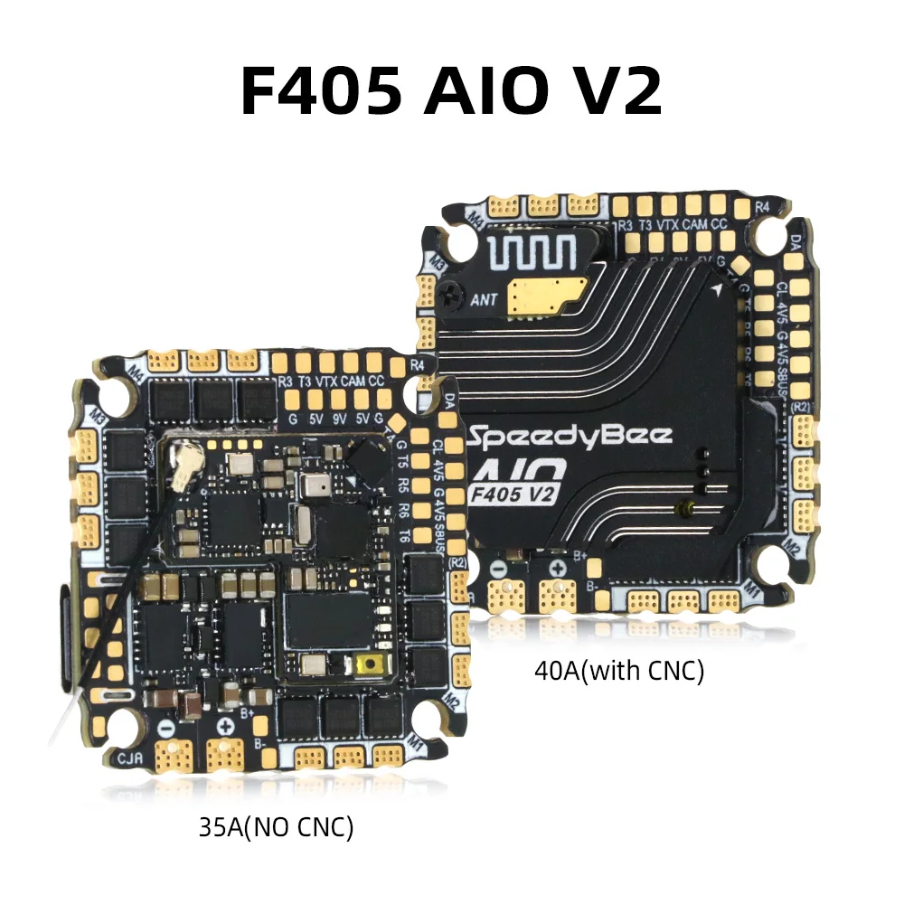SpeedyBee F405 AIO V2 35A without CNC / 40A with CNC 25.5x25.5 3-6S Flight Control and ESC Integrated for Aircraft