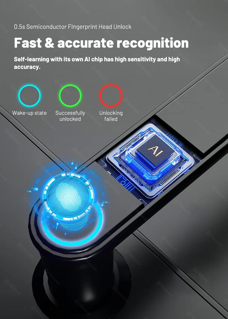 cerradura inteligente Unlock Fingerprint IC Card Password Mode Temporary Passwor