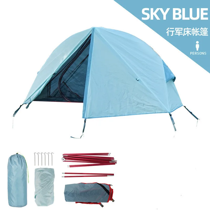 Camping tent Portable tent Outdoor Camping Off-the-ground Tent Single-person Easy-to-storage Portable Aluminum Alloy Anti-mosquito Rain-proof Fishing Tent