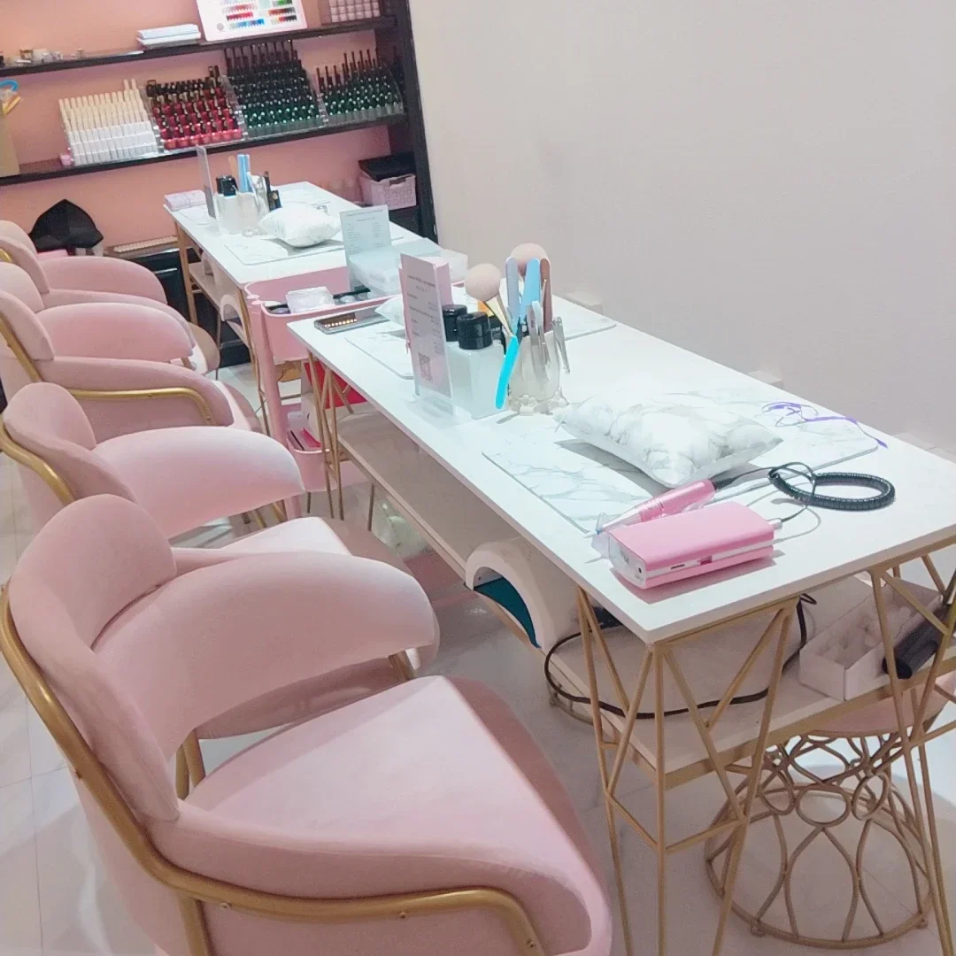 Professional Manicure Table Exquisite Beauty Makeup Receptionist Desk Nailtech Modern Nageltisch Nails Salon Furniture CY50NT
