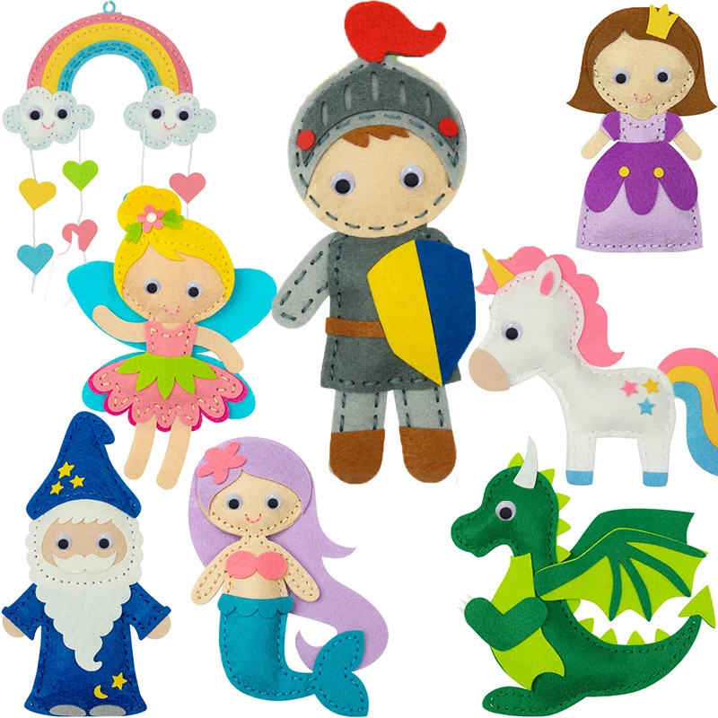 Felt Sewing Kit 8 Piece for Beginners Kids Fun and Educational Craft Set Gift Preschool Educational Toys Craft Felt with Safety