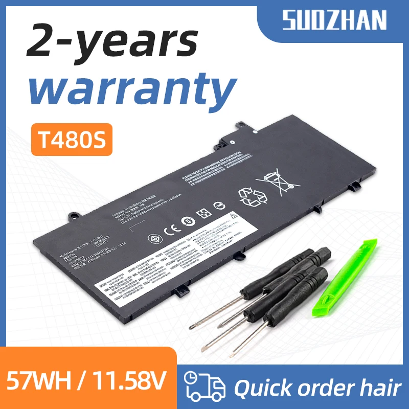 

SUOZHAN New Genuine 01AV480 SB10K97622 L17M3P71 L17L3P71 Battery For Lenovo ThinkPad T480S 01AV478 01AV479 SB10K97621 L17M3P72