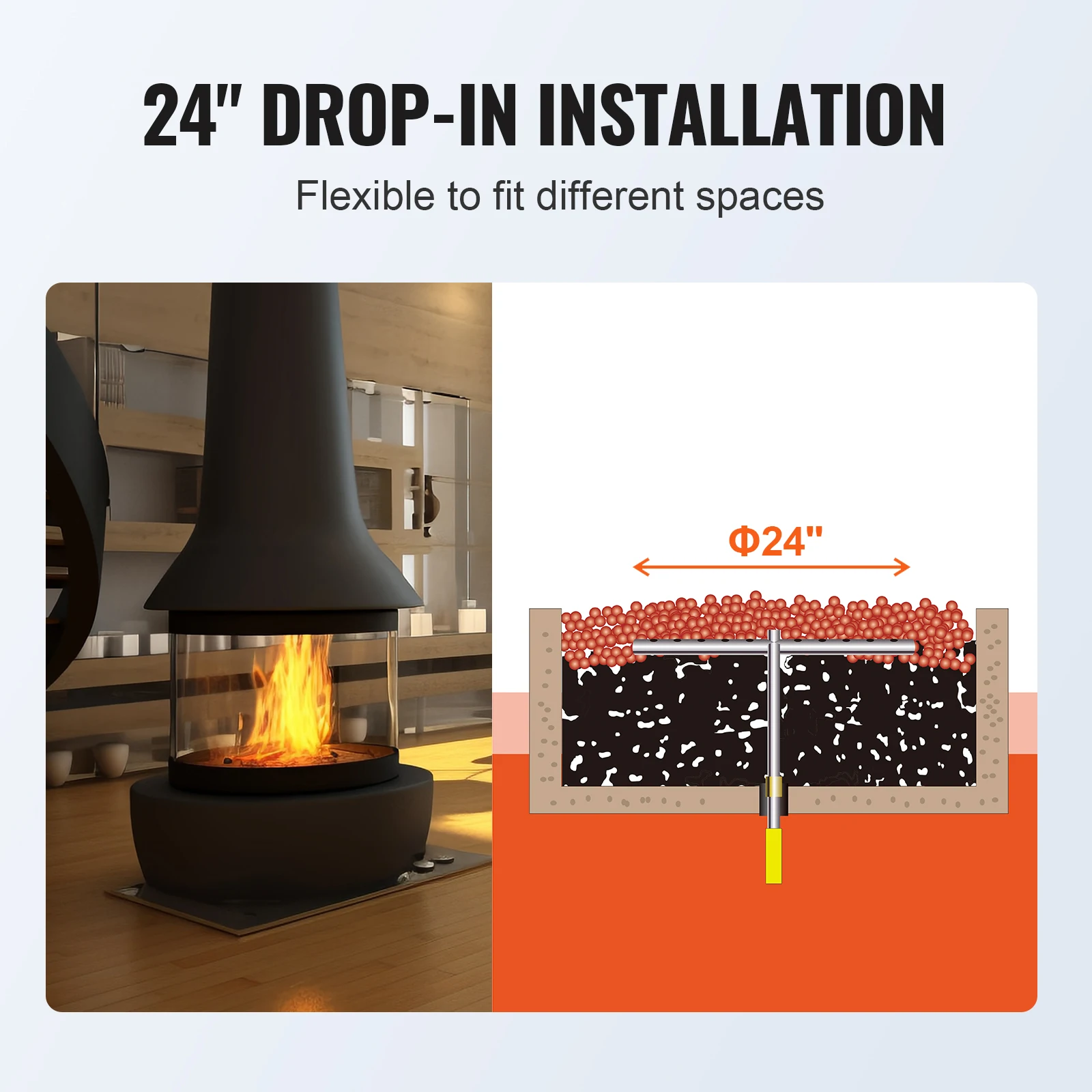 Anello Per Braciere VEVOR Quadrato - 1066x1066 Mm Esterno | Acciaio Al Carbonio Per Campeggio E Giardino - Foto 8