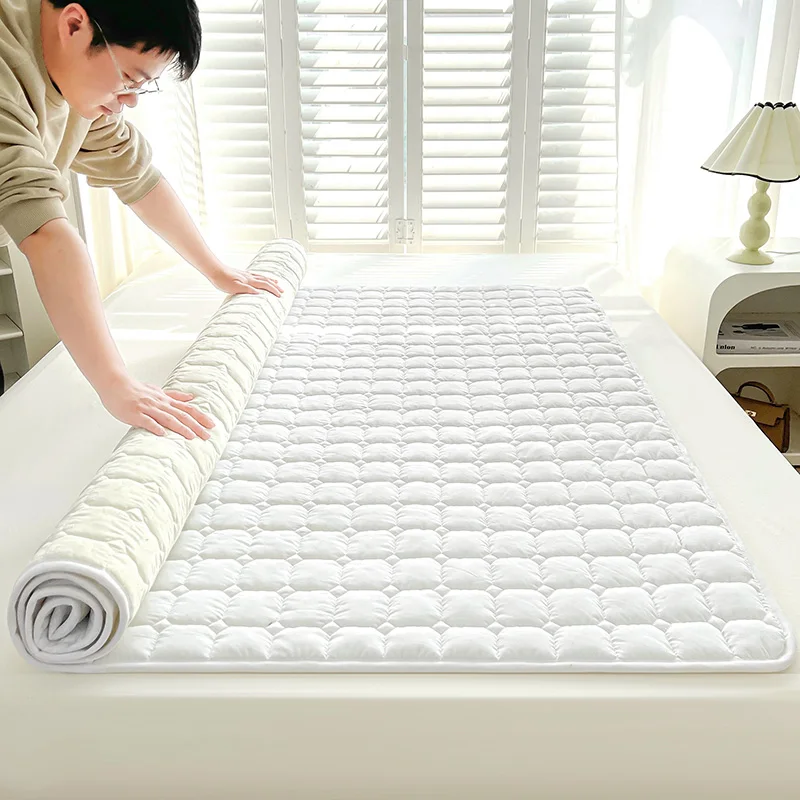 1pc Soft Mattress Anti-Skid Thin Bed Mat Solid Color Mattress Topper Home Bed Linen Skin-friendly mattress topper