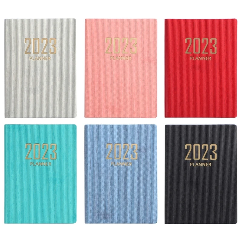 

2023 Weekly Monthly Planner Pocket Academic Planner Notebook A7 Leather Journal Notepad for Women Men Daily Scheduling