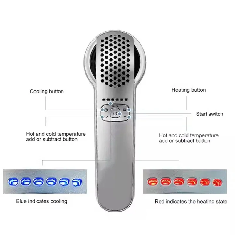 Hot and Cold Facial Hot Cold Handheld Hammer Portable Home Use Skin Care Ultrasound Therapy Face Beauty Skin Rejuvenation Device