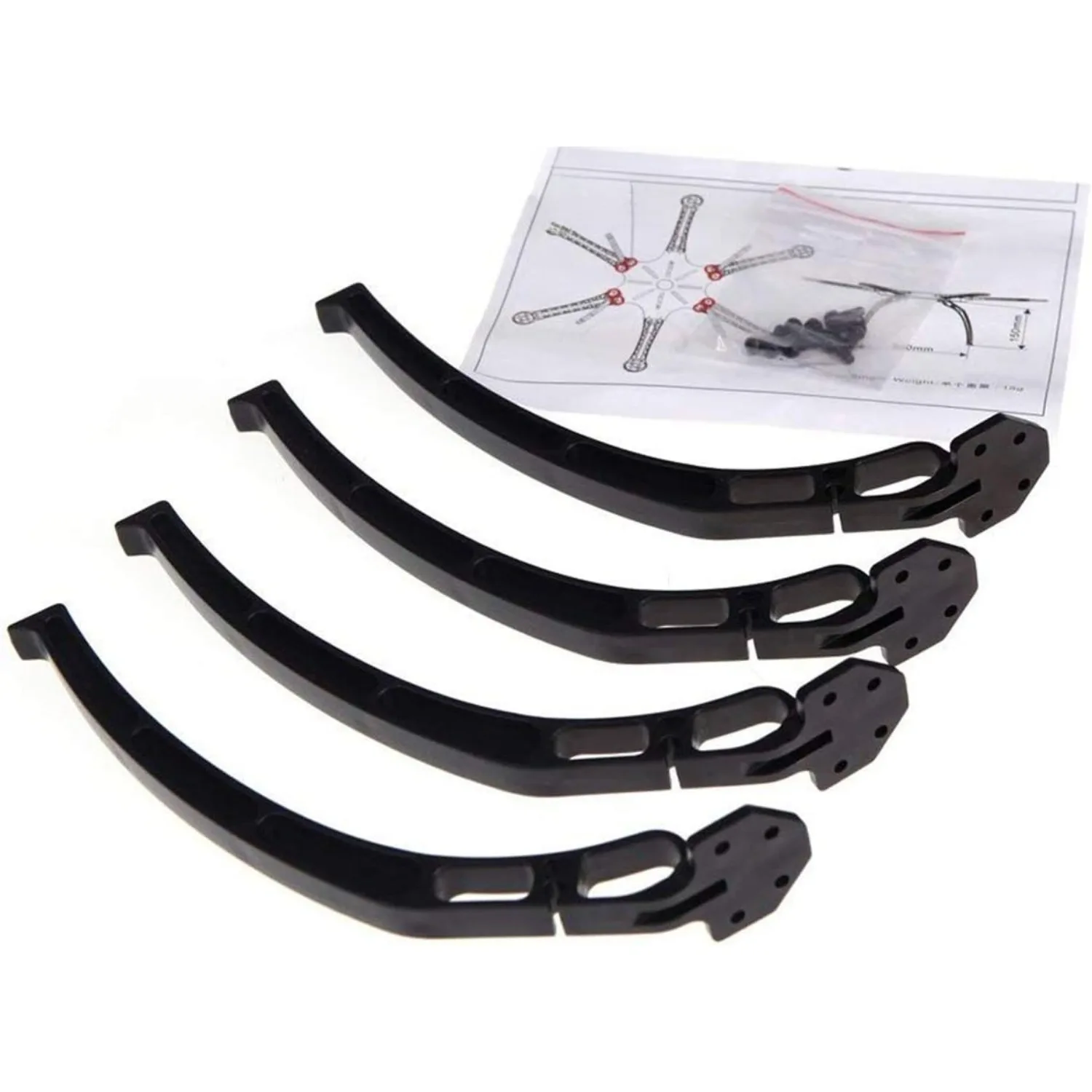 DJI F450 F550 SK480 블랙과 호환되는 드론 멀티로터 쿼드콥터용 범용 톨 랜딩 기어 스키드