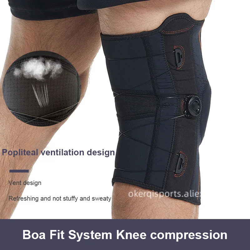 1PCS BOA Adjustable Knee Pads Knee Support Brace Fitness Protector Work Gear Pressurized Elastic Relief Joint Pain Kneepad