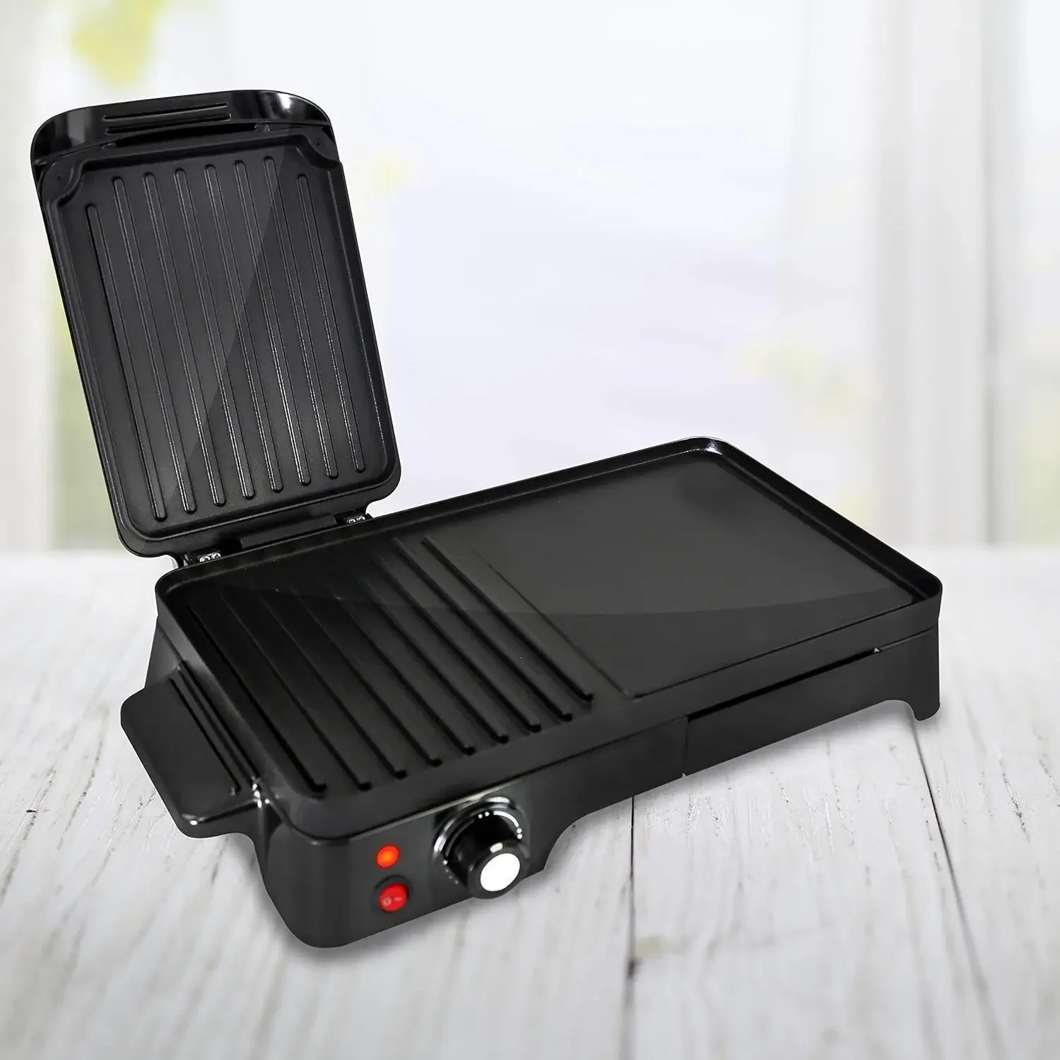 NEW NEW 2-in-1 Panini Press Grill & Griddle Nonstick Coating, Temperature Control Multiuse Countertop Sandwich Maker