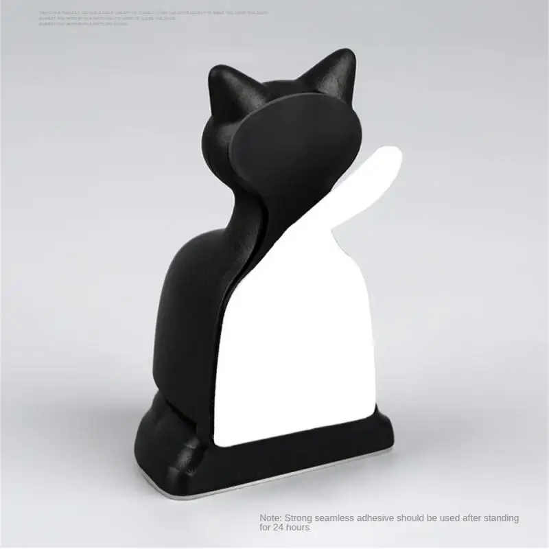 Cat Shape Magnetic Door Stopper Non-punch Door Holder Wind-proof Stop Door Anticollision Door Hardware with Adhesive Sticker