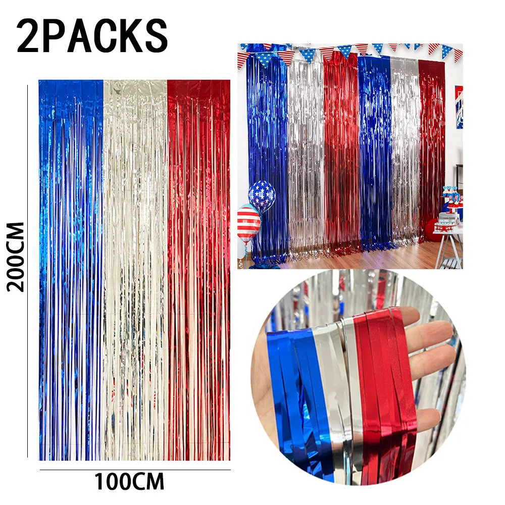 2 Pack Rainbow Foil Fringe Curtains Backdrop Birthday Party Decorations, Colorful Rainbow Tinsel Curtain Metallic Streamers Photo Booth Props Back To School Party Decor Supplies Favors