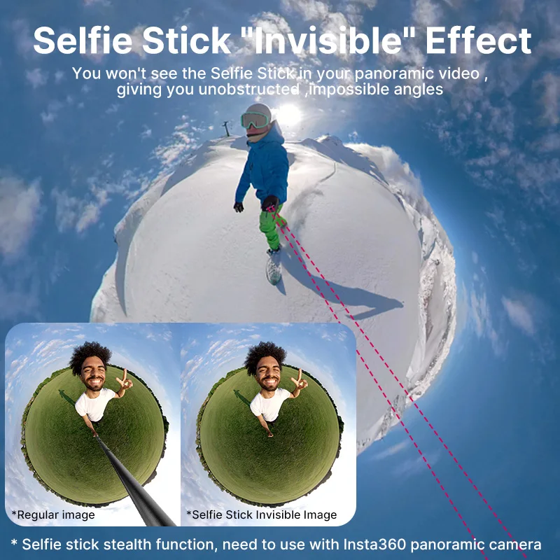 Ulanzi Extensível Insta360 Selfie Stick Pole Haste Universal para Gopro One x3 x2 go Mt57 Mt-58 Insta360 80 cm 120cm - Image 4