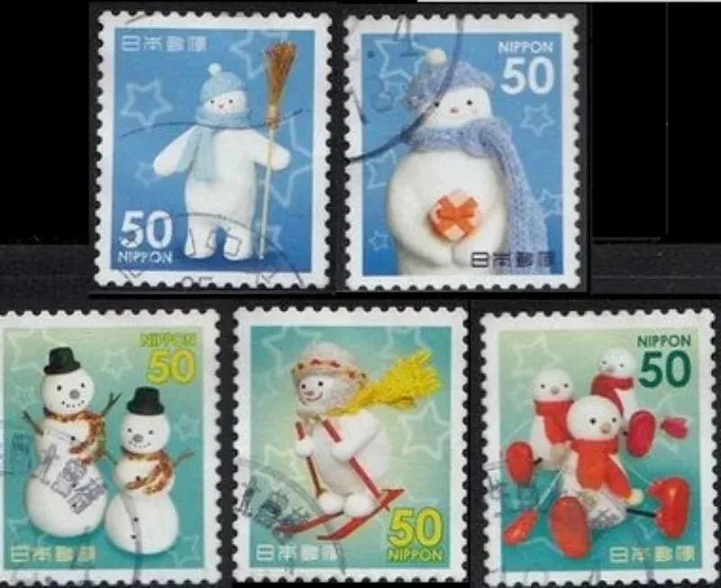 5 Pezzi, Timbro Postale Giapponese, 2013, Per Quanto Costa L'Inverno, Usato Con Post Mark