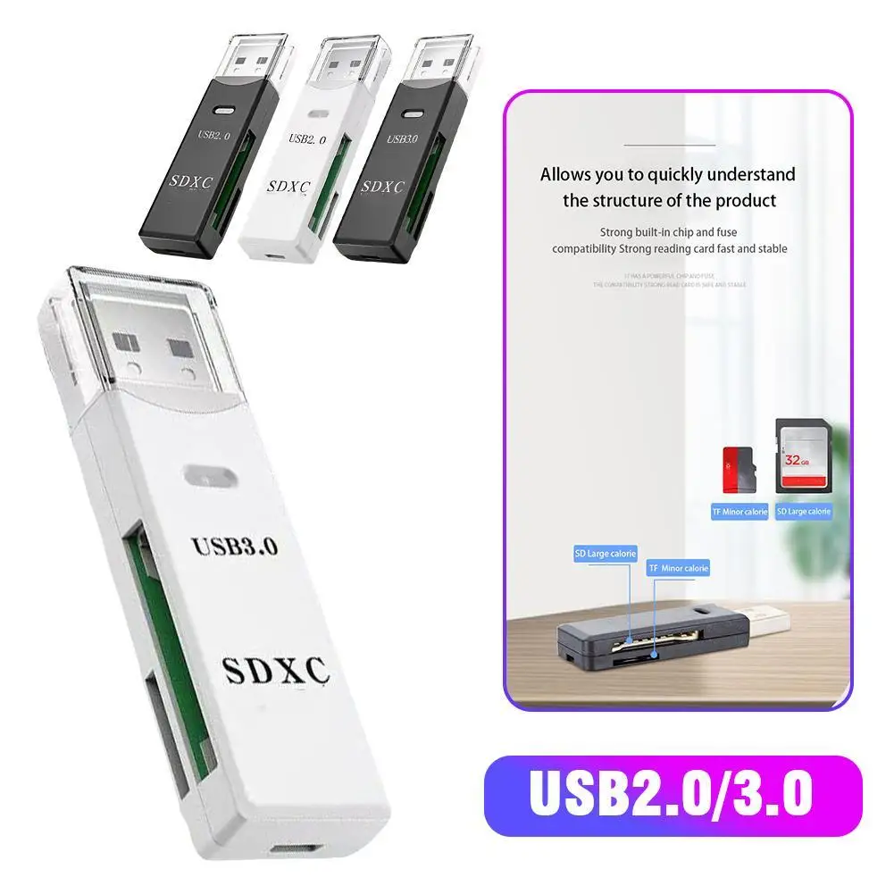 

Card Reader USB3.0 To Micro SD TF Memory Card Reading Adapter High Speed 2 IN 1 Card Reader For Phone PC Laptop Accessories