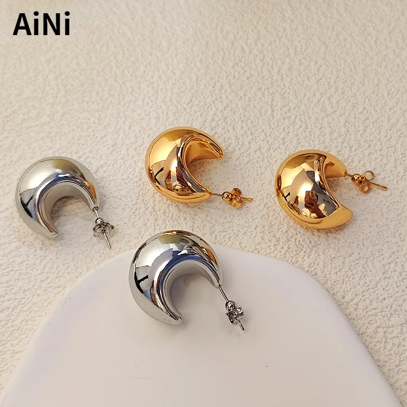 Модные ювелирные изделия, популярный дизайн, гладкие серьги Ruond для женщин, 2023 г., трендовые новые модные аксессуары для ушей