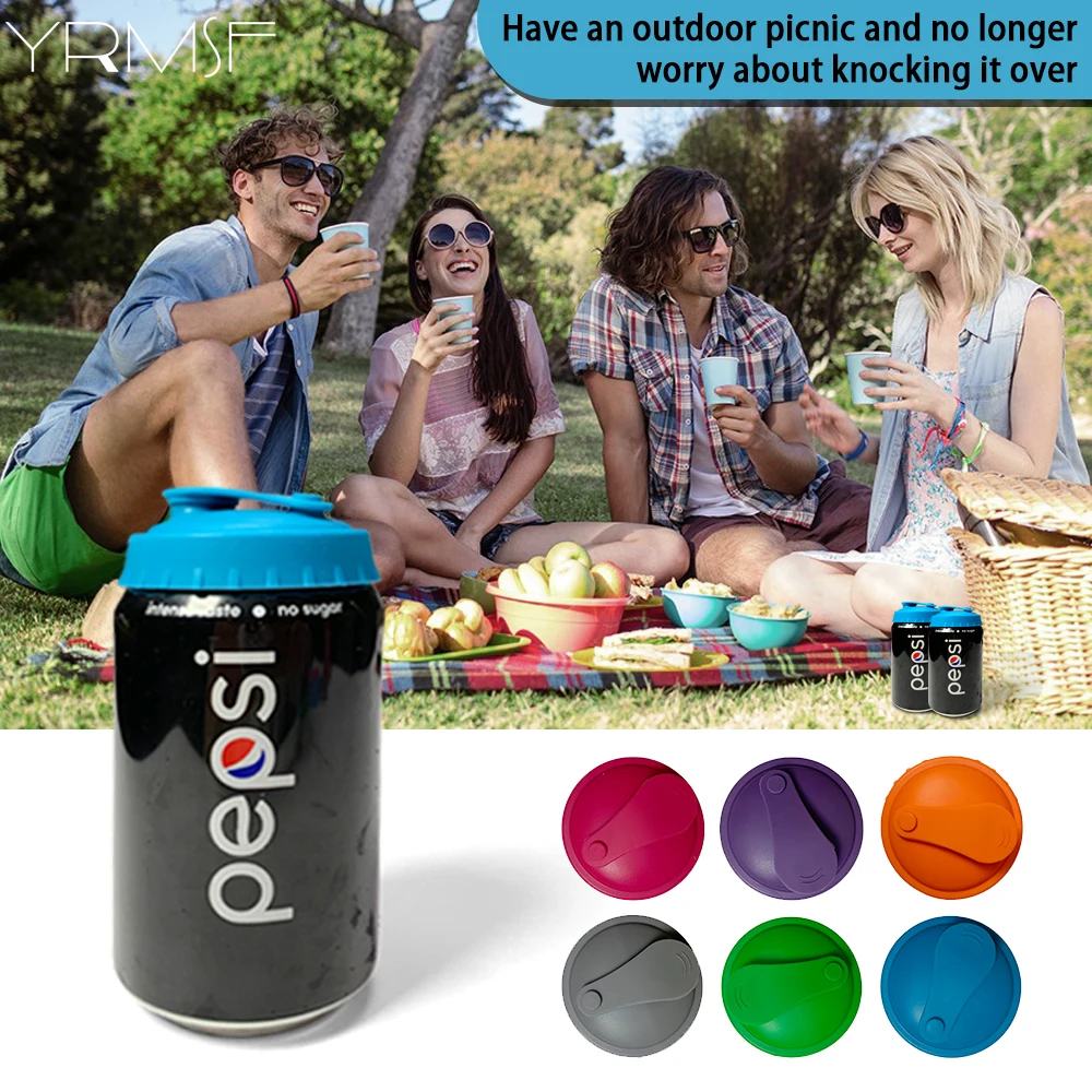Silicone Cup Lid Reusable Can Stopper for Soda Water Bottle Beer Juice Coke Beverage Protective Covers for Kitchen Accessories