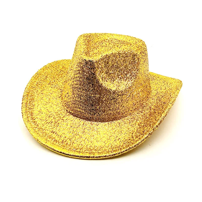 Shiny Leather Cowboy Hat Western Men's and Women's Cowboy Cool