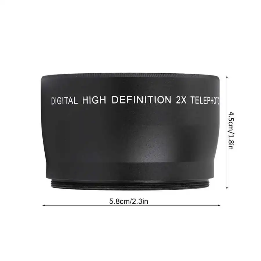 Lens of Camera 58MM 2X Magnification Universal Teleconverter Camera Lens For Cameras Accessory Camcorder