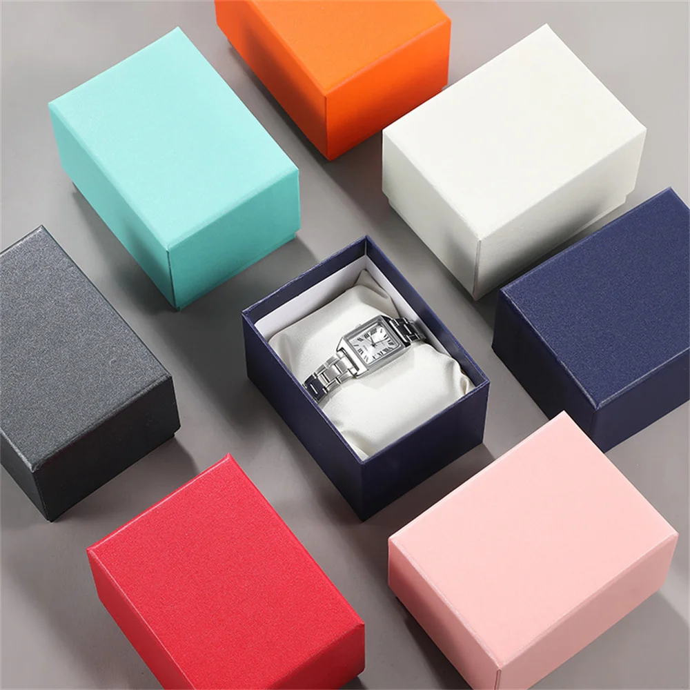 1pcs Solid Color Watch Box Holiday Gift Packaging Display Heaven And Earth Cover Jewelry Box Bracelet Storage Organizer Showcase