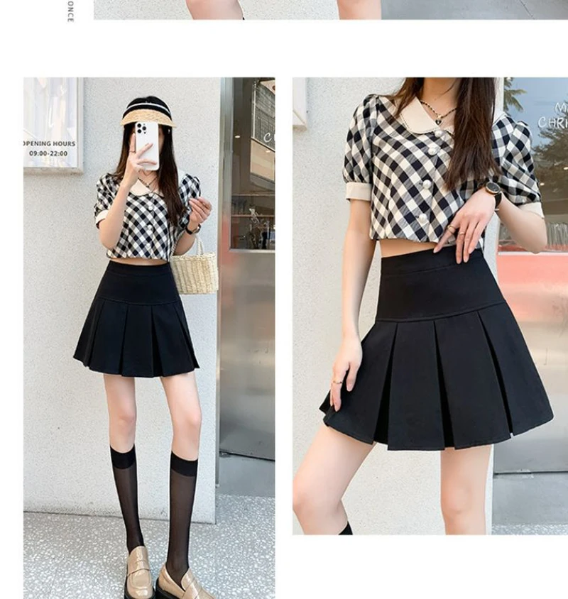 Streetwear Mini Skirts Women Preppy Kawaii High Waist Pleated Skirt Y2K School Uniform Harajuku Korean A Line Skirts New
