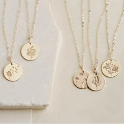 Flower Necklace - Floral Pendant Necklaces - Birthday Gift for Her - Birth Flower Necklaces - Gift for Friends, Sister, Daughter