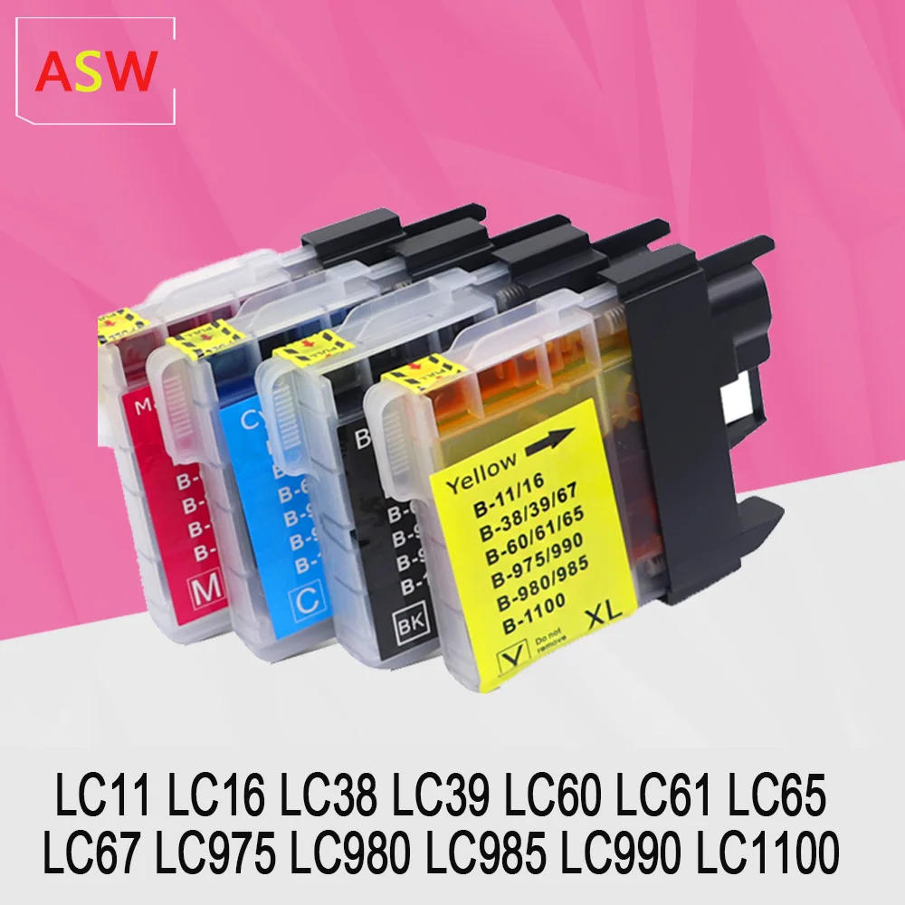 For Brother LC11 LC16 LC38 LC39 LC61 LC65 LC67 LC980 LC990 LC1100 Refillable Ink Cartridge For Brother DCP-J140W/145C/165C/185C