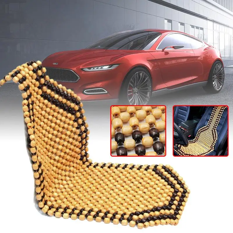 

Car Wooden Bead Seat Cover Universial Summer Cool Massage Cushion Chair Cover Auto Office Home 2 Colors Breathable Massage