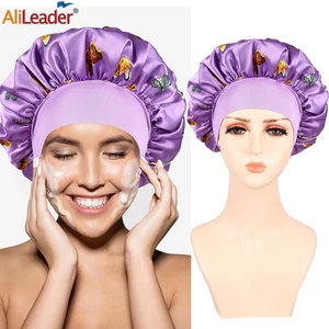 Silk Satin Bonnet Hair Cap Jumbo Sleeping Satin Bonnets With Comfortable Wide Elastic Band For Women Braids Curly Night Cap