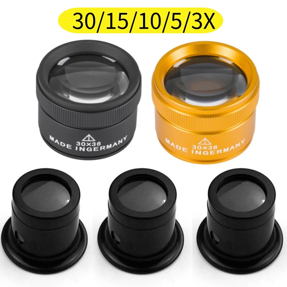 3/5/10/30X Magnifying Glass K9 Optical Lens Monocle Magnifier Magnifier Eye Lens Watch Repair for Coin Stamps Jewelry Lupe Loupe