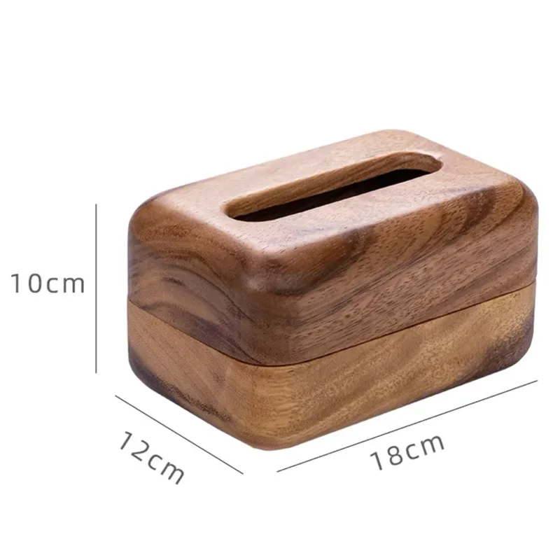 walnut wooden tissue box household living room wooden pumping paper box Japanese creative rectangular napkin paper box 6