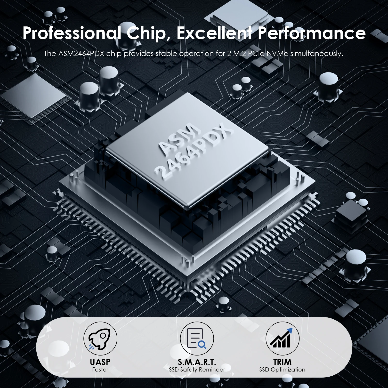 WAVLINK 40Gbps M.2 USB4 PCIe NVMe 듀얼 SSD 인클로저 M-Key/(B+M) 키 솔리드 스테이트 드라이브 외장 케이스 UASP 트림 오프라인 클론