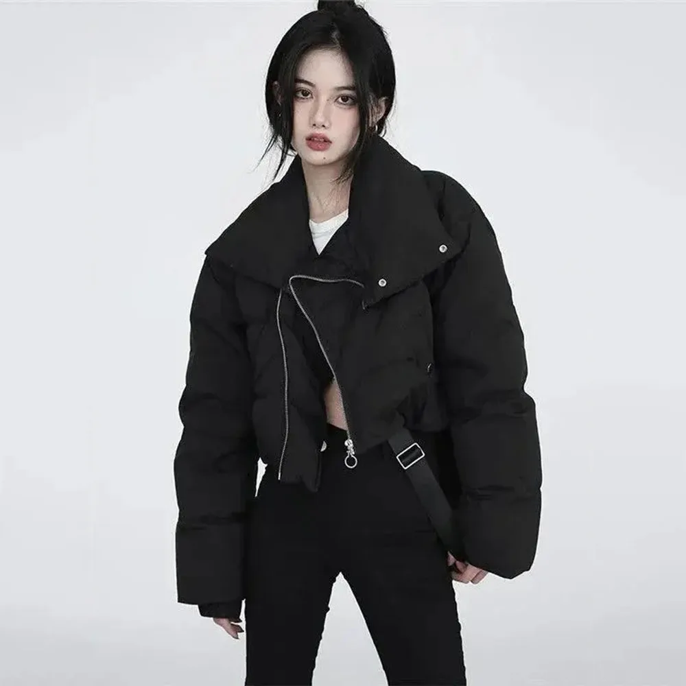 

Winter Jacket Women 2022 New Womens Parkas Thicken Warm Gary Outerwear Solid Coats Short Female Slim Cotton Padded Basic Tops