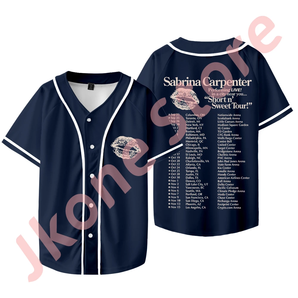 Sabrina Carpenter Short n' Sweet Tour Merch Baseball Jacket New Logo Tee Women Men Fashion Short Sleeve T-Shirts 2