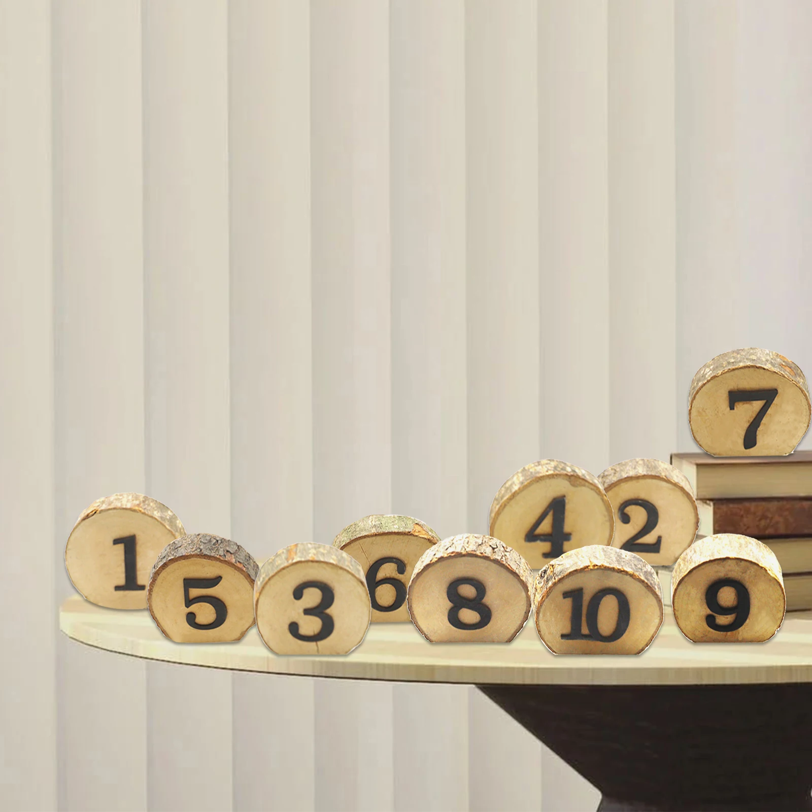 1-10 Wooden Table Number Rustic Party Wedding Decoration Number Blocks for Wedding Reception and Table Decorations