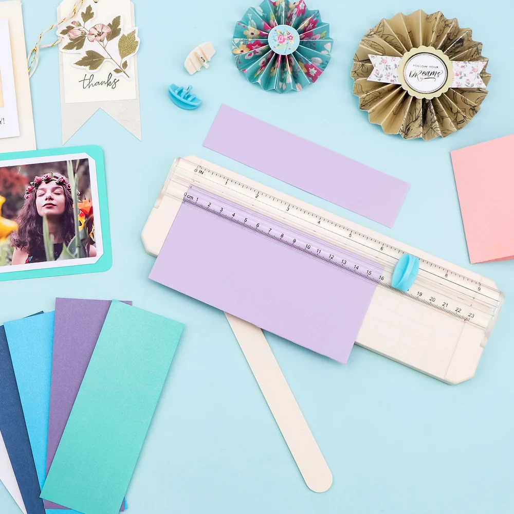 종이 카드 사진 커터 기계 휴대용 종이 커터 확장 눈금자와 정밀 종이 트리머 DIY Scrapbooking Craft