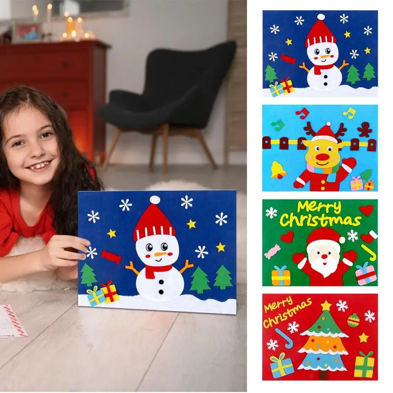 

Christmas Crafts For Kids DIY Craft Kit Painting Making Kits, Novelty Painting Christmas Card Decor Christmas Decor Accessories