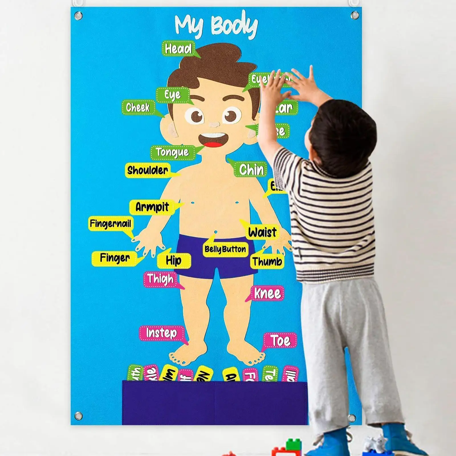 

DIY My Body Parts Felt Board Toy Cute Cartoon Pattern Wall Early Learning Montessori Decoration 3 Farm Story Model Toys Board