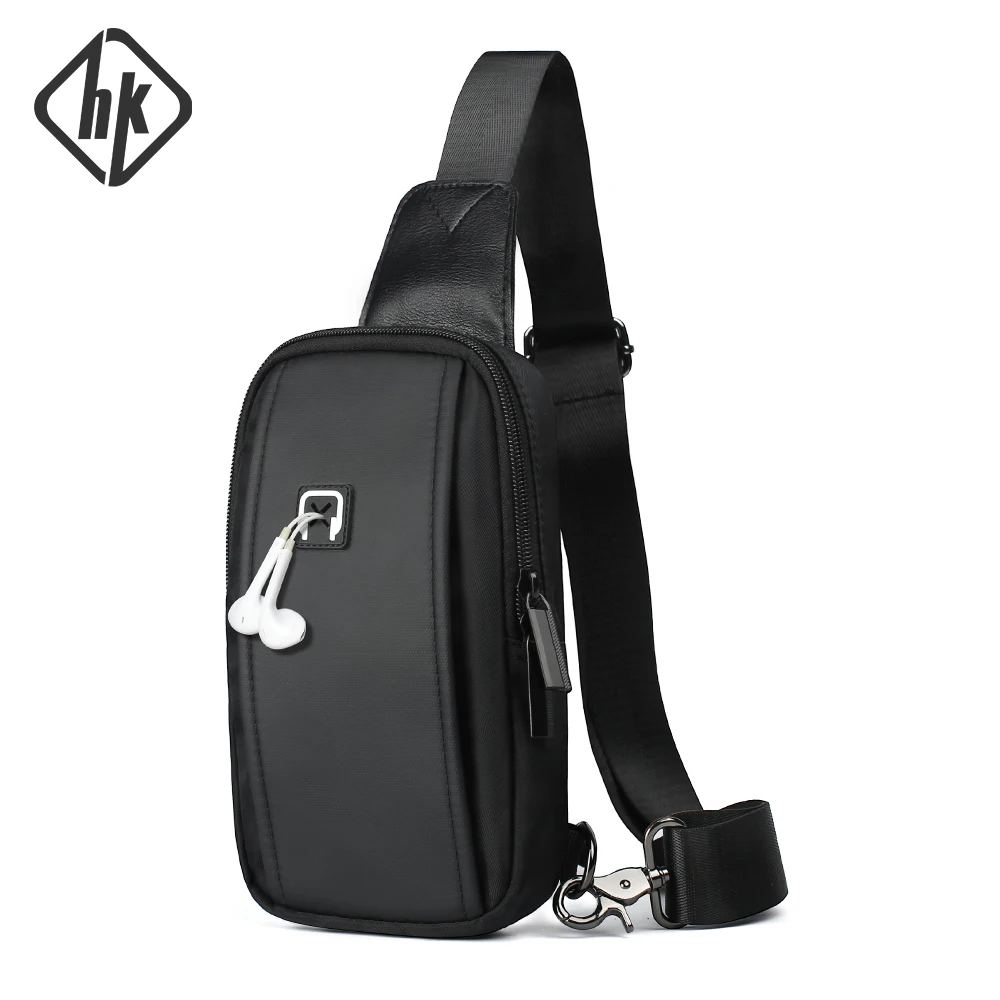 Bolso Bandolera Para Hombre Impermeable - Pequeño Y Ligero Para Viajes (Negro)