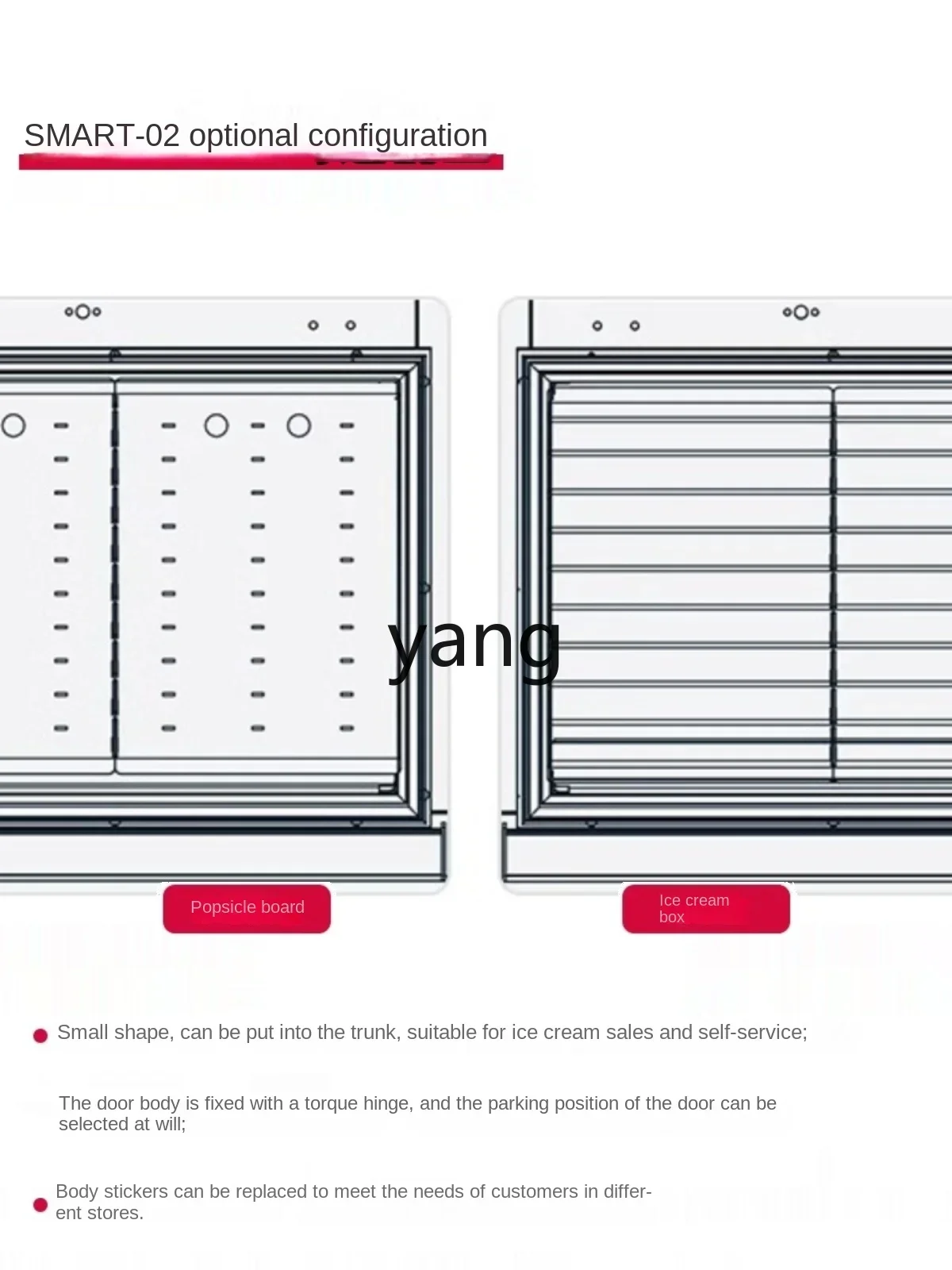 Yjq Small Ice Cream Stall Freezing Display Cabinet Desktop Commercial Table Freezer