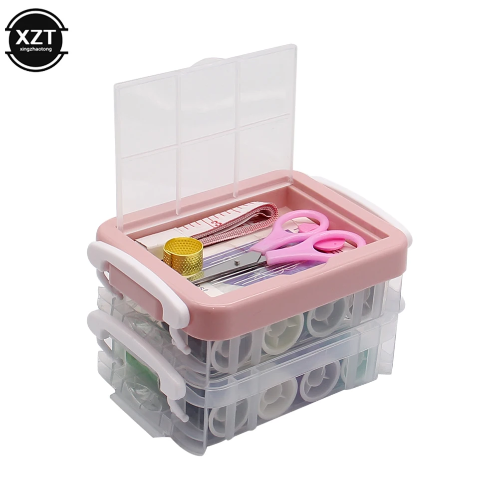 2022 Multifunction PP Box Sewing Kit Needle Tape Scissor Threads Sewing Boxes Home & Travelling Sewing Storage Boxes Accessories