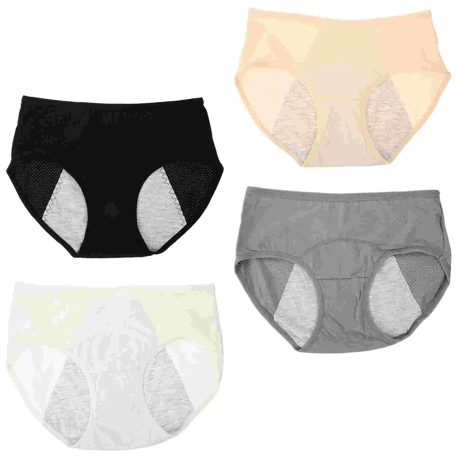 

4 Pcs Womens Panties Physiological Period for Teen Girl Cotton Antibacterial Menstrual