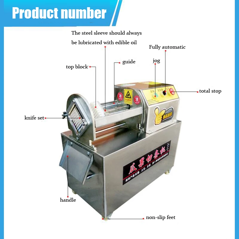 Description Picture 4 of itemHigh Quality French Fries Machine, Electric Vegetable Cutter, Potato And Radish Slicer