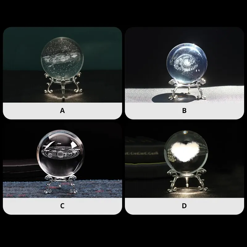 1pc Crystal Ball Ornament, Space Series Home Decorative Art, Holiday Gift