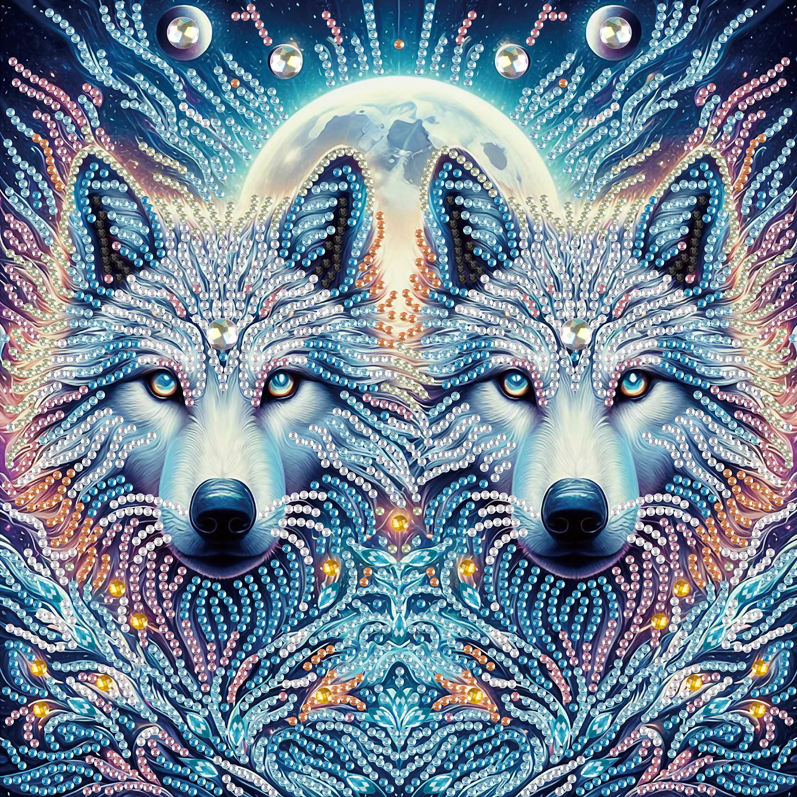 DIY Serious wolves 5D Special Shape Diamond Art Kits for Beginners Diamond Art Painting Kits for Home Wall Decoration Gift