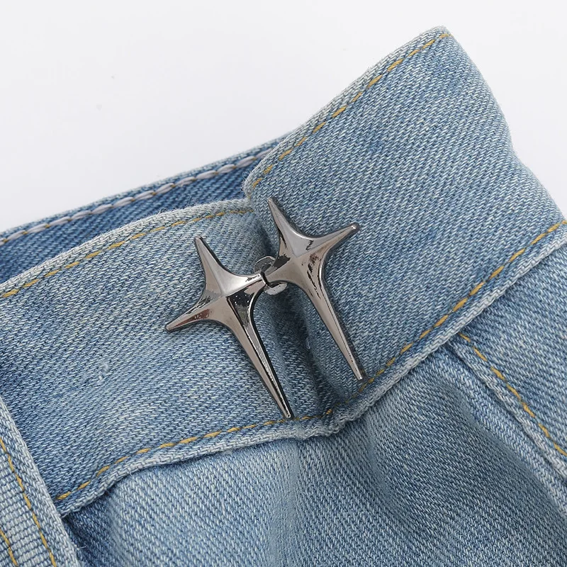 1 Pair Adjustable Trousers Waist Buckles for Jeans Pants Skirts Waist Tightener Snap Button Adjuster Pants Pin Retractable Clips 5