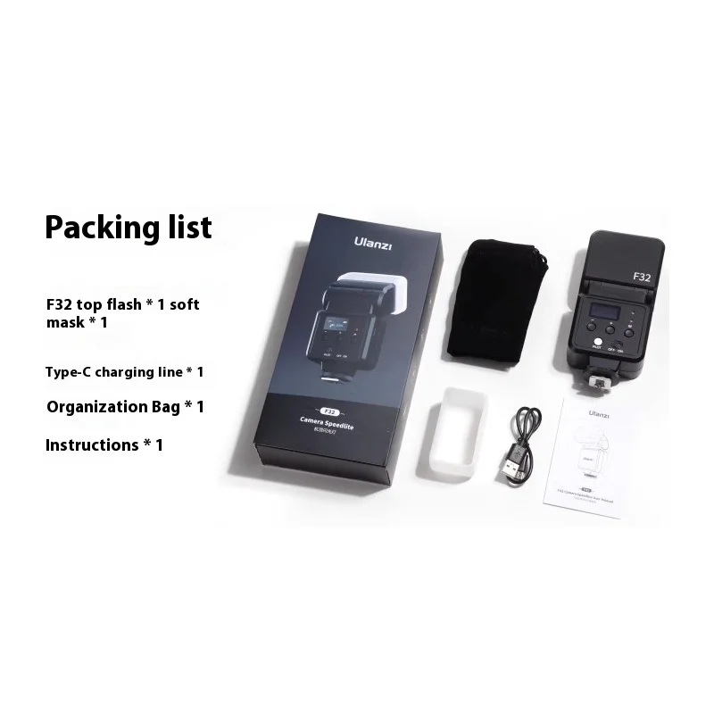 Ulanzi F32 Camera Flash Speedlite GN32 Wireless On-Camera Flash with TT-01 Trigger for Sony Canon Nikon Fuji Olympus