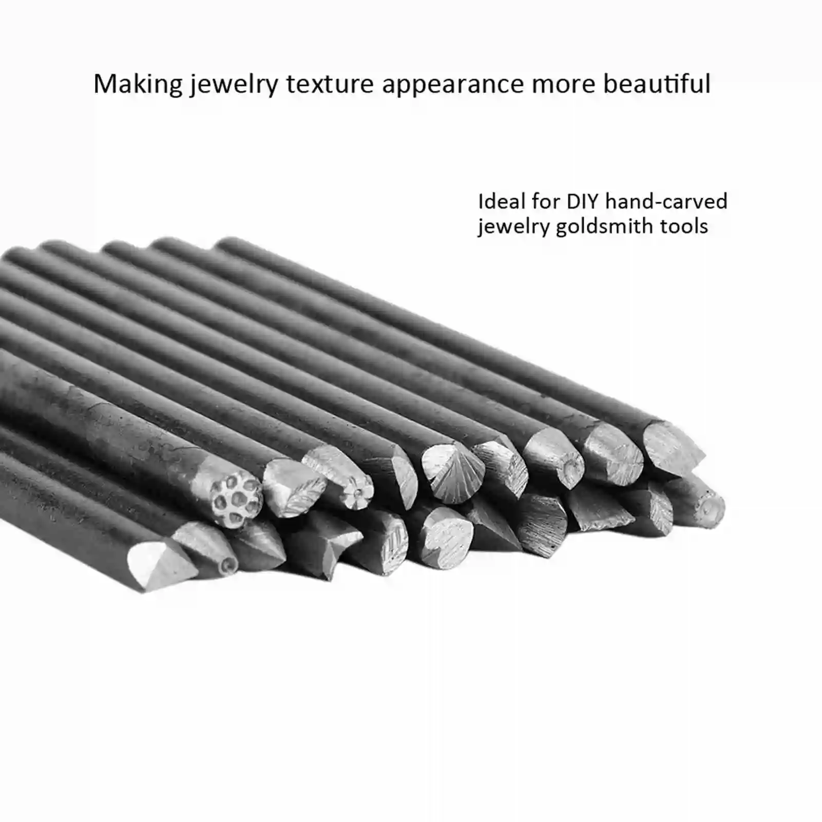 12/16/20Pcs Jewelry Anvil Chisel Kit for DIY Goldsmith Jewelry Pattern Making Hand Carving Processing Tool Equipment for Jeweler