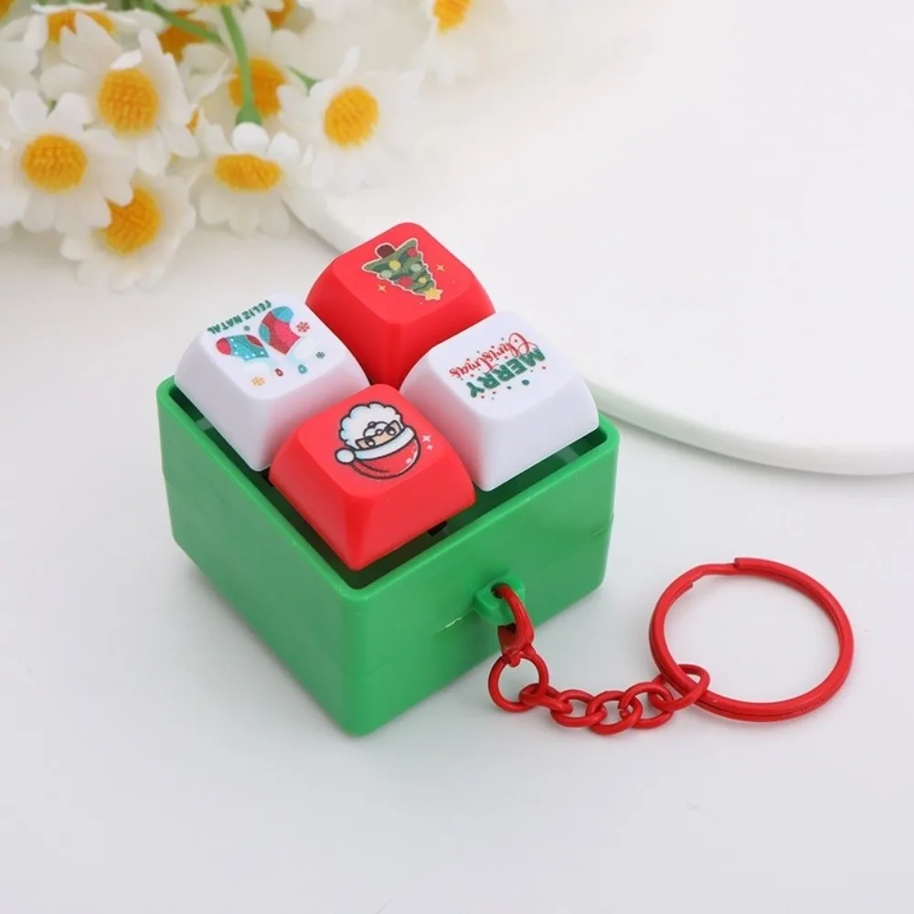 Christmas Gifts 4 Keyboard Key Toy Fidget Decompression Anti Stress Finger Keyboard Games Keychain Stress Relief