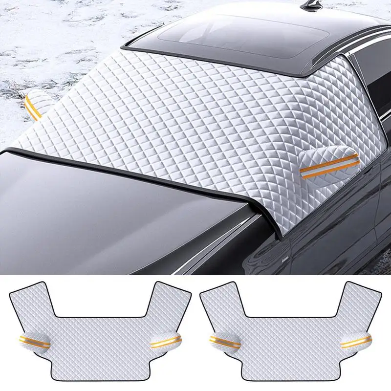 

Magnetic Car Snow Frost Prevention Shield Cover Automobile Sunshade Thicken Snow Cover Sun Protective Front Rear Magnetic Cover